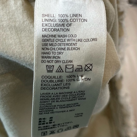 AC:  Relax Tommy Bahamma Beige Linen Ruffle Mini Skirt 19” Size 10 - Picture 8 of 10